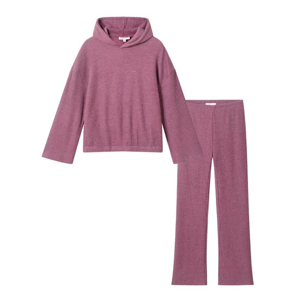Andy & Evan Girls  Rib Knit Hoodie & Bootcut Pant Set, Pink